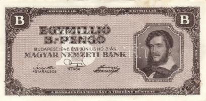 1946. 1.000.000BP (9x) T:hajtatlanok, szélek foltosak, kissé gyűröttek