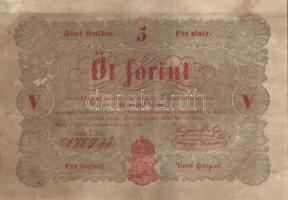 1848. Kossuth-bankók 30Kr (5x) + 5Ft piros (4x) + 10Ft T:III,III-,IV,V