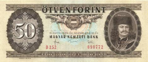 1983. 50Ft (2x) egymás utáni sorszámmal T:I-