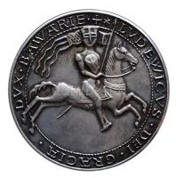 NSZK / Landau 1974. "I. Kelheimeri Lajos herceg, Landau város alapítója" Ag emlékérem dísztokban (22.42g/0.986) T:PP GFR / Landau 1974. " Wittelsbach Duke Ludwig of Kelheim (founder of Landau)" Ag commemorative medallion (22.42g/0.986) C:PP