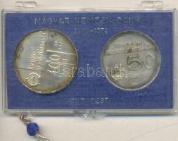1974. 50Ft Ag + 100Ft Ag "50 éves az MNB" T:BU eredeti sérült MNB plombált plasztiktokban!