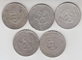 1947. 5Ft Ag "Kossuth" (5x) T:2-,3