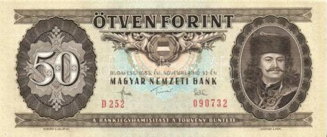 1983. 50Ft (2x) egymás utáni sorszámmal T:I-