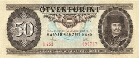 1983. 50Ft (2x) egymás utáni sorszámmal T:I-