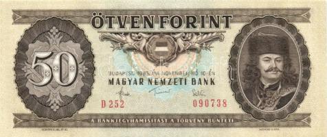 1983. 50Ft (2x) egymás utáni sorszámmal T:I-