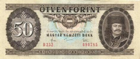 1983. 50Ft (3x) egymás utáni sorszámmal T:I-