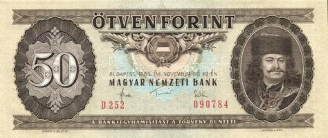 1983. 50Ft (3x) egymás utáni sorszámmal T:I-