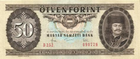 1983. 50Ft (5x) egymás utáni sorszámmal T:I-