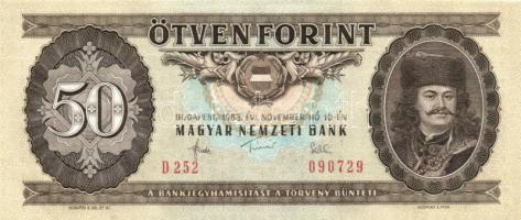 1983. 50Ft (5x) egymás utáni sorszámmal T:I-