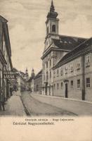 Nagyszombat Nagy Lajos utca, Milchspeiser Lázár és Manheim Jakab kereskedései / street, shops (EK)