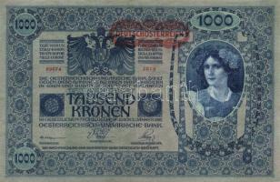 1902. 1000K mindkét oldal német "Deutschösterreich" felülnyomással (10x) T:II,III
