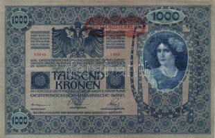 1902. 1000K mindkét oldal német "Deutschösterreich" felülnyomással (10x) T:II,III