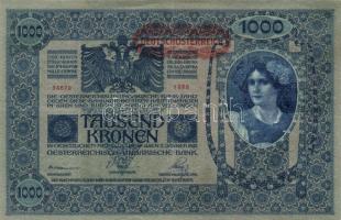 1902. 1000K mindkét oldal német "Deutschösterreich" felülnyomással (10x) T:II,III
