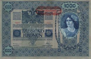 1902. 1000K mindkét oldal német "Deutschösterreich" felülnyomással (10x) T:II,III