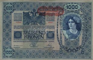 1902. 1000K mindkét oldal német "Deutschösterreich" felülnyomással (10x) T:II,III