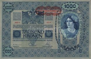 1902. 1000K mindkét oldal német "Deutschösterreich" felülnyomással (10x) T:II,III