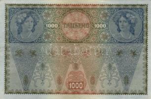 1902. 1000K mindkét oldal német "Deutschösterreich" felülnyomással, II. kiadás T:II-