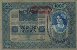 1902. 1000K mindkét oldal német "Deutschösterreich" felülnyomással (10x) T:II,III