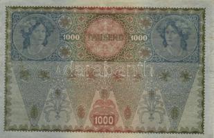 1902. 1000K mindkét oldal német "Deutschösterreich" felülnyomással (10x) T:II,III