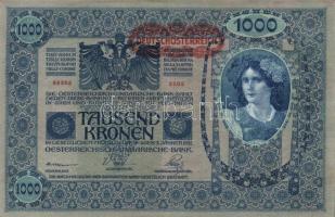 1902. 1000K mindkét oldal német "Deutschösterreich" felülnyomással (10x) T:II,III