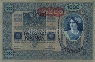 1902. 1000K mindkét oldal német "Deutschösterreich" felülnyomással (10x) T:II,III