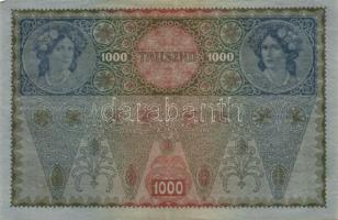 1902. 1000K mindkét oldal német "Deutschösterreich" felülnyomással (10x) T:II,III