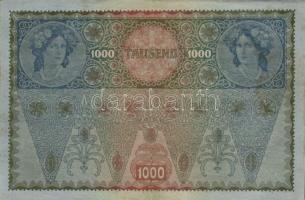 1902. 1000K mindkét oldal német "Deutschösterreich" felülnyomással (10x) T:II,III