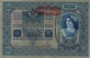 1902. 1000K mindkét oldal német "Deutschösterreich" felülnyomással (10x) T:II,III