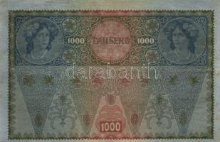 1902. 1000K mindkét oldal német "Deutschösterreich" felülnyomással (10x) T:II,III