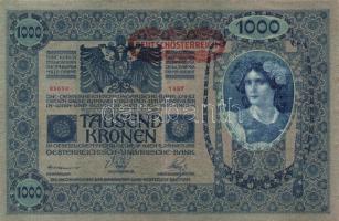1902. 1000K mindkét oldal német "Deutschösterreich" felülnyomással (10x) T:II,III
