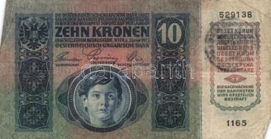 1904-1915. 10K-100K 8db bankjegy felülbélyegzéssel T:IV