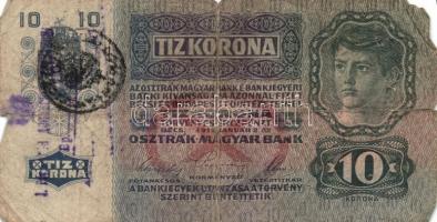 1904-1915. 10K-100K 8db bankjegy felülbélyegzéssel T:IV