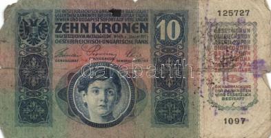 1904-1915. 10K-100K 8db bankjegy felülbélyegzéssel T:IV