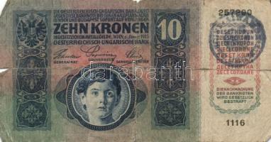 1904-1915. 10K-100K 8db bankjegy felülbélyegzéssel T:IV