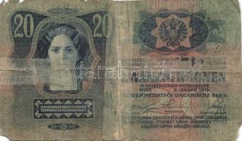 1904-1915. 10K-100K 8db bankjegy felülbélyegzéssel T:IV