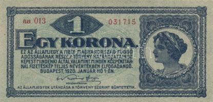 1920. 1K (12x) egymás utáni sorszámmal is közte T:I,I-
