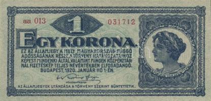 1920. 1K (12x) egymás utáni sorszámmal is közte T:I,I-