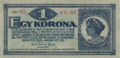 1920. 1K (12x) egymás utáni sorszámmal is közte T:I,I-