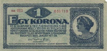 1920. 1K (12x) egymás utáni sorszámmal is közte T:I,I-