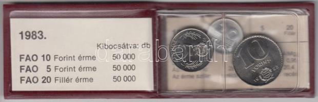 1983. "FAO" sor 20Ft, 5Ft, 10Ft eredeti plasztikcsomagolásban, tanúsítvánnyal T:BU