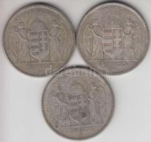1930. 5P Ag "Horthy-jobbra" (3x) T:3