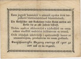 1849. 30Kr "Kossuth-bankó" látványosan ferde elő- és hátlapi nyomat T:II