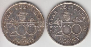 1992. 200Ft Ag "MNB" (2x) T:2