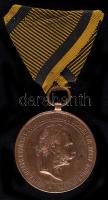 1873. december 2. "Hadiérem" I.Ferenc József Br katonai érdemérem mellszalaggal T:2 Hungary 1873. december 2. "Military Medal" Franz Joseph I Br with ribbon C:XF