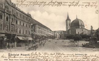 Pécs Széchenyi tér, takarékpénztár, dzsámi (Rb)