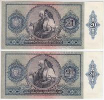 1941. 20P "005" (3x) egymás utáni sorszámmal! T:I