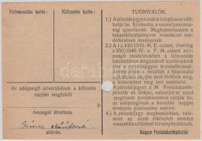 1946. 10.000AP nem kamatozó Pénztárjegy "Másra Át Nem Ruházható" és Székesfehérvár 1946.ju...