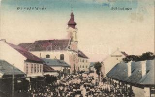 Dunaföldvár Rákóczi utca, templom, cukrászda (EK)