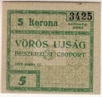Budapest / Vörös Újság 1919. 5K T:I