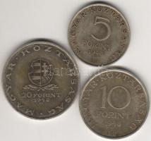 1948. "Szabadságharc" 5Ft,10Ft,20Ft sor ezüst T:2- pici ph.